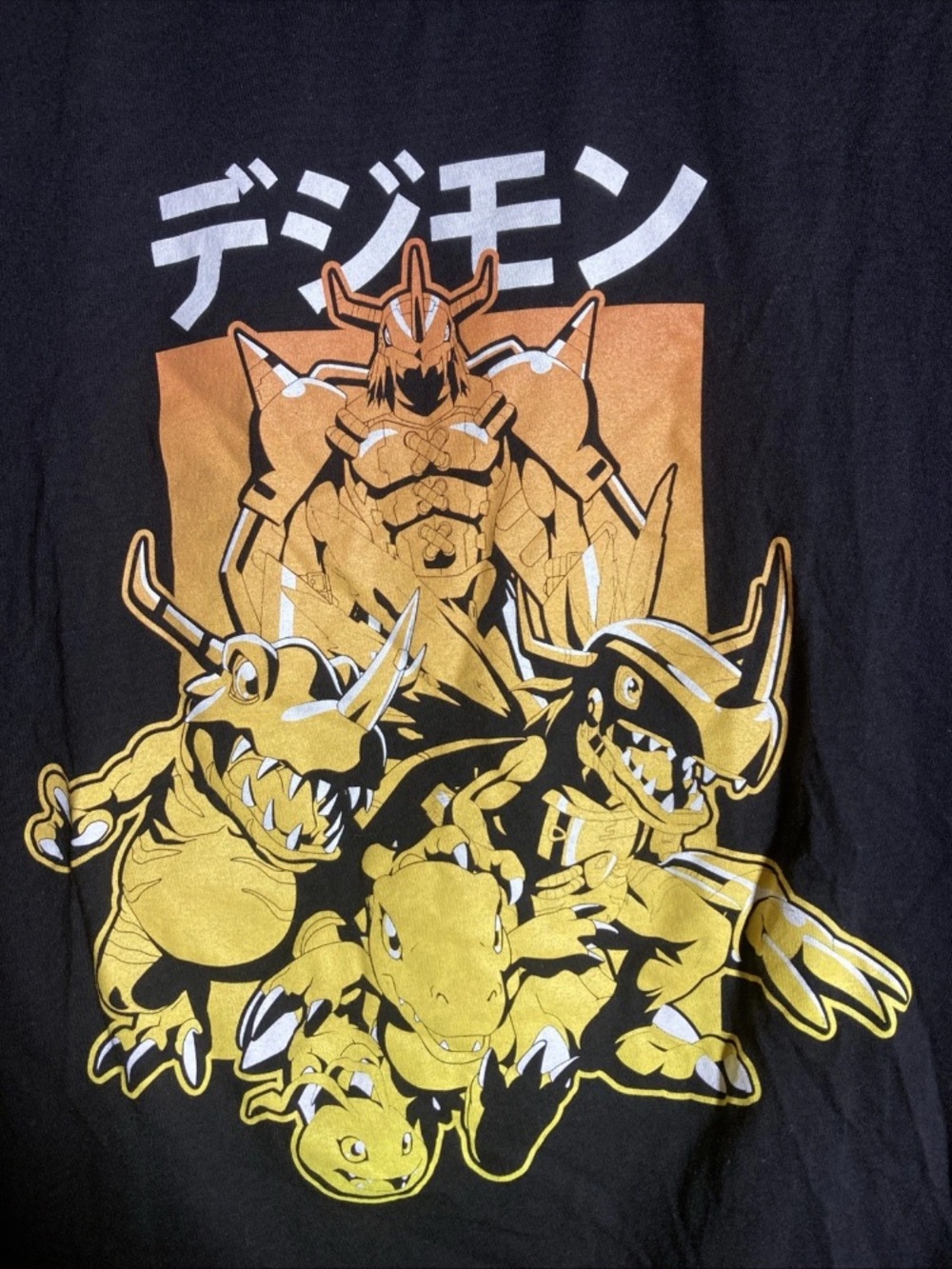 Digimon Graphic Tee — Gold & Black Monster Print